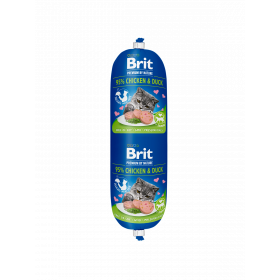 Деликатесен салам за котки Brit Premium by Nature Meat Sausage Chicken & Duck, 180гр.